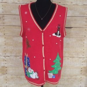 White Stag Christmas Sweater Vest